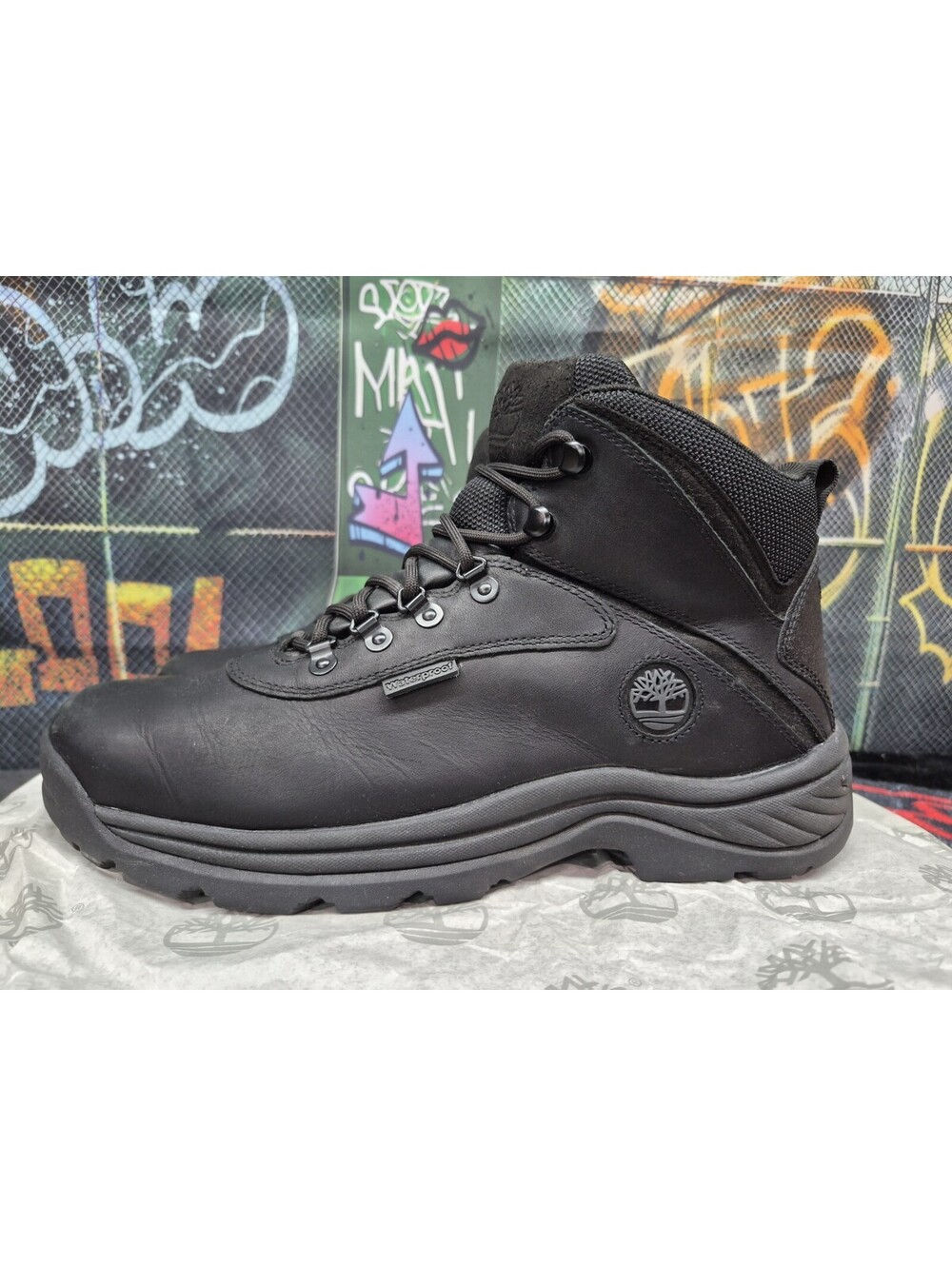Timberland White Ledge Mid Waterproof Hiking Boot Black Lace Up Outdoor Mens 11M